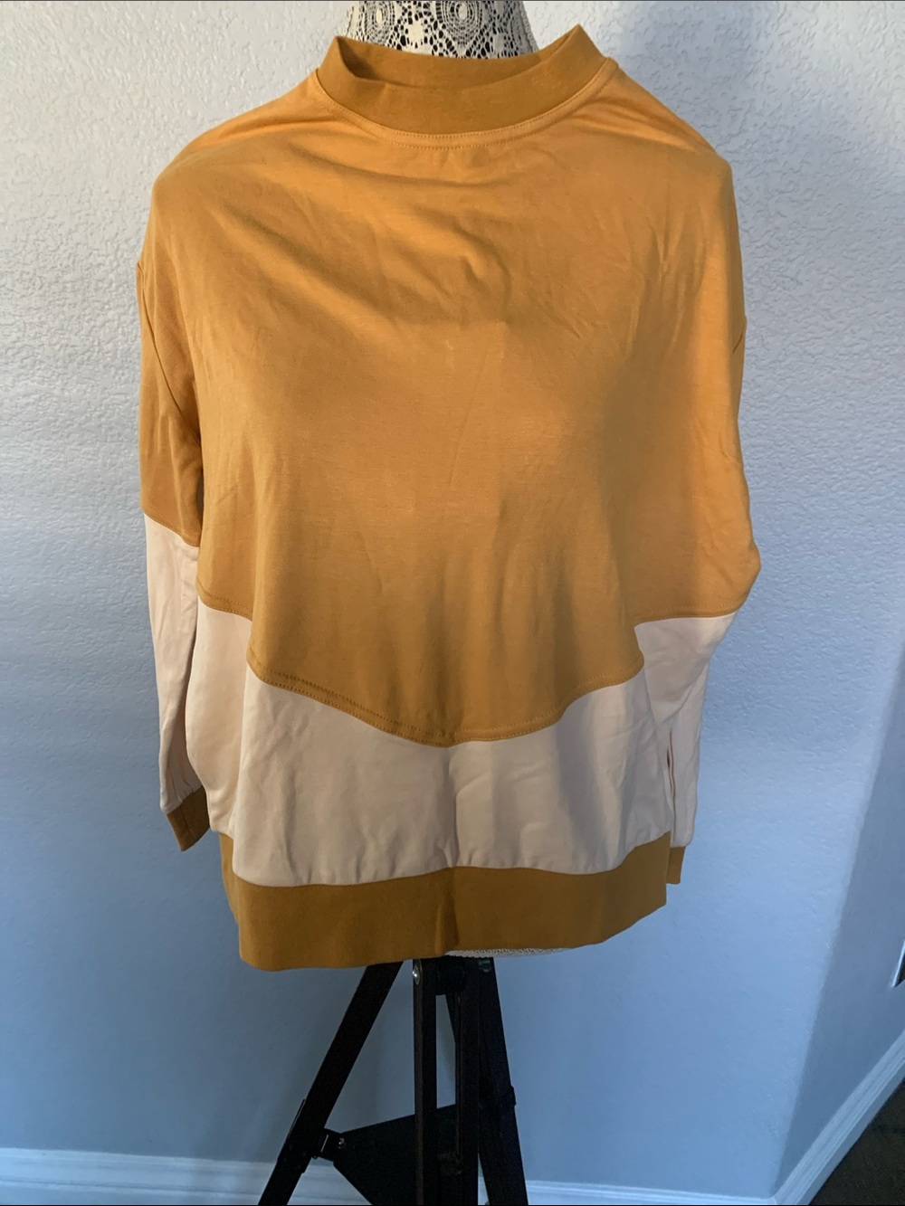 Kendall & Kylie Mustard Crewneck Top